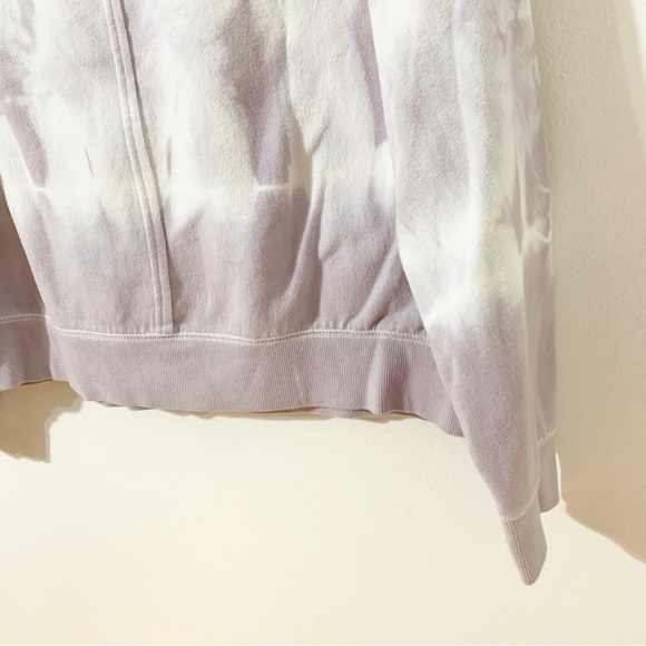 Joy Lab Cropped Tie Dyed Long Sleeve Crewneck Sweatshirt Ribbed Trims Pastel💜🤍 - Picture 5 of 9